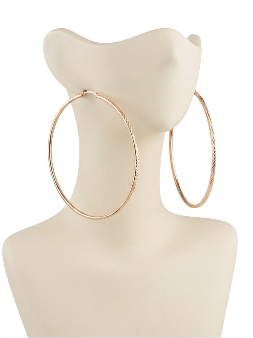 New Oversized Bohemian Handmade Diamond Cut Gold Maximalist Hoop Earrings